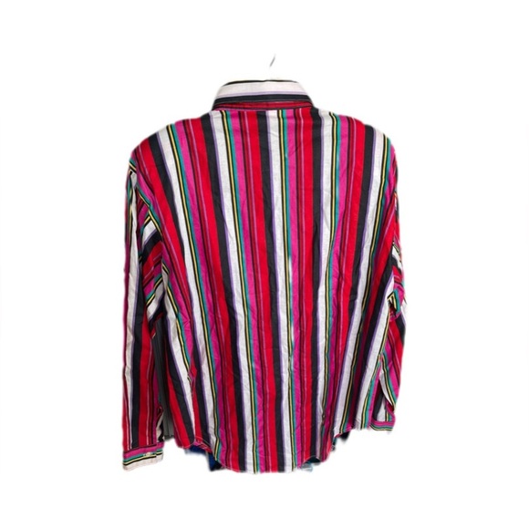 Ranch And Town VTG Long Sleeve Collared Multicolor Striped Button Down Women’s L - Picture 4 of 8
